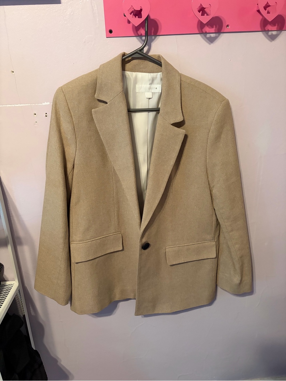 ZARA BEIGE Cotton Blazer